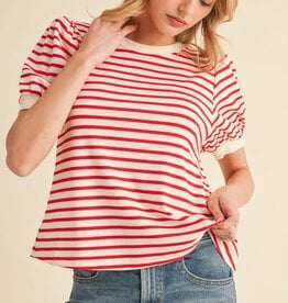 Jodifl Red Striped Print Top