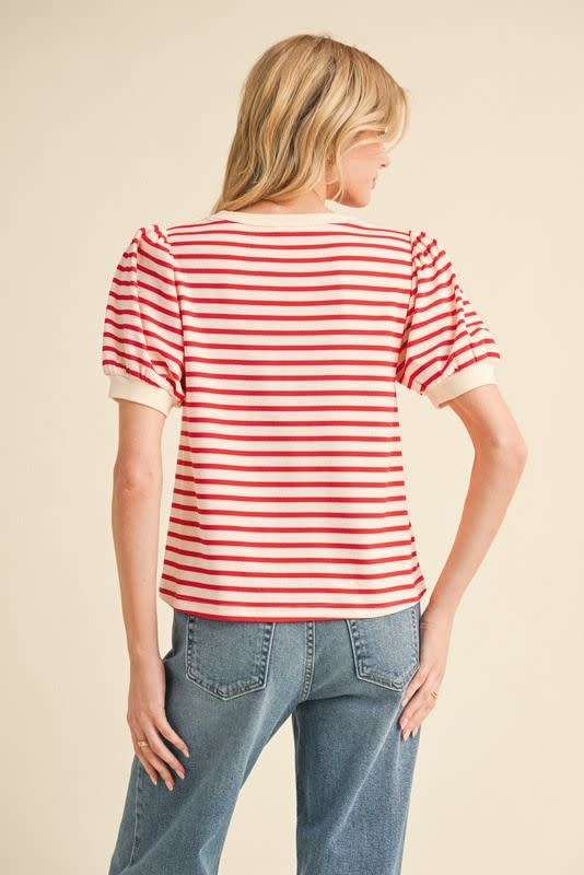 Jodifl Red Striped Print Top