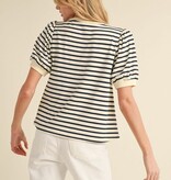 Jodifl Navy Striped Print Top