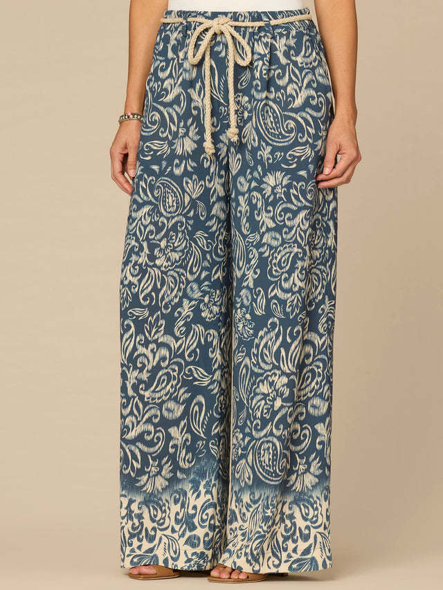 Democracy Deep Shadow Multi 31/25" AB Leisure Skyrise Pleated Wide Leg
