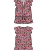 Liverpool Los Angeles flutter sleeve peplum woven top w ties