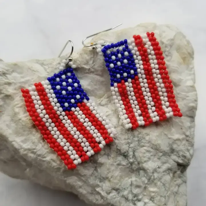 FLEURISH Seed Bead Flag Earrings