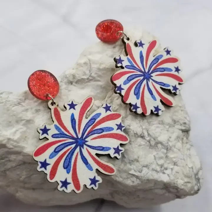 FLEURISH Patriotic Starburst Earrings
