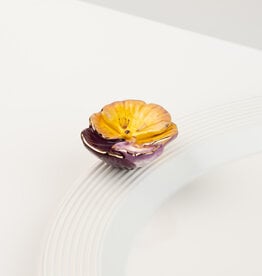 nora fleming pansy pop mini A456 (lavender, yellow, white pansy)