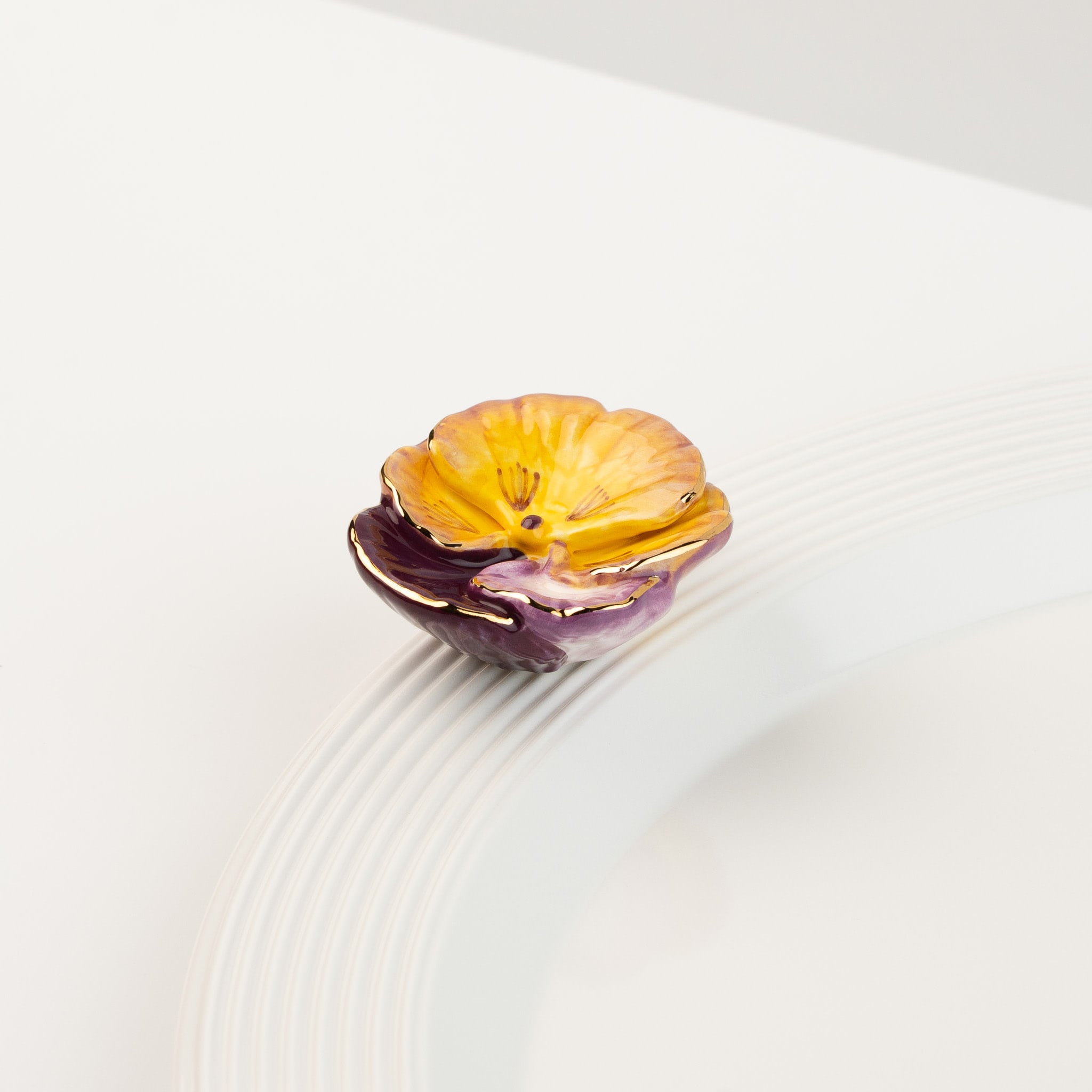nora fleming pansy pop mini A456 (lavender, yellow, white pansy)