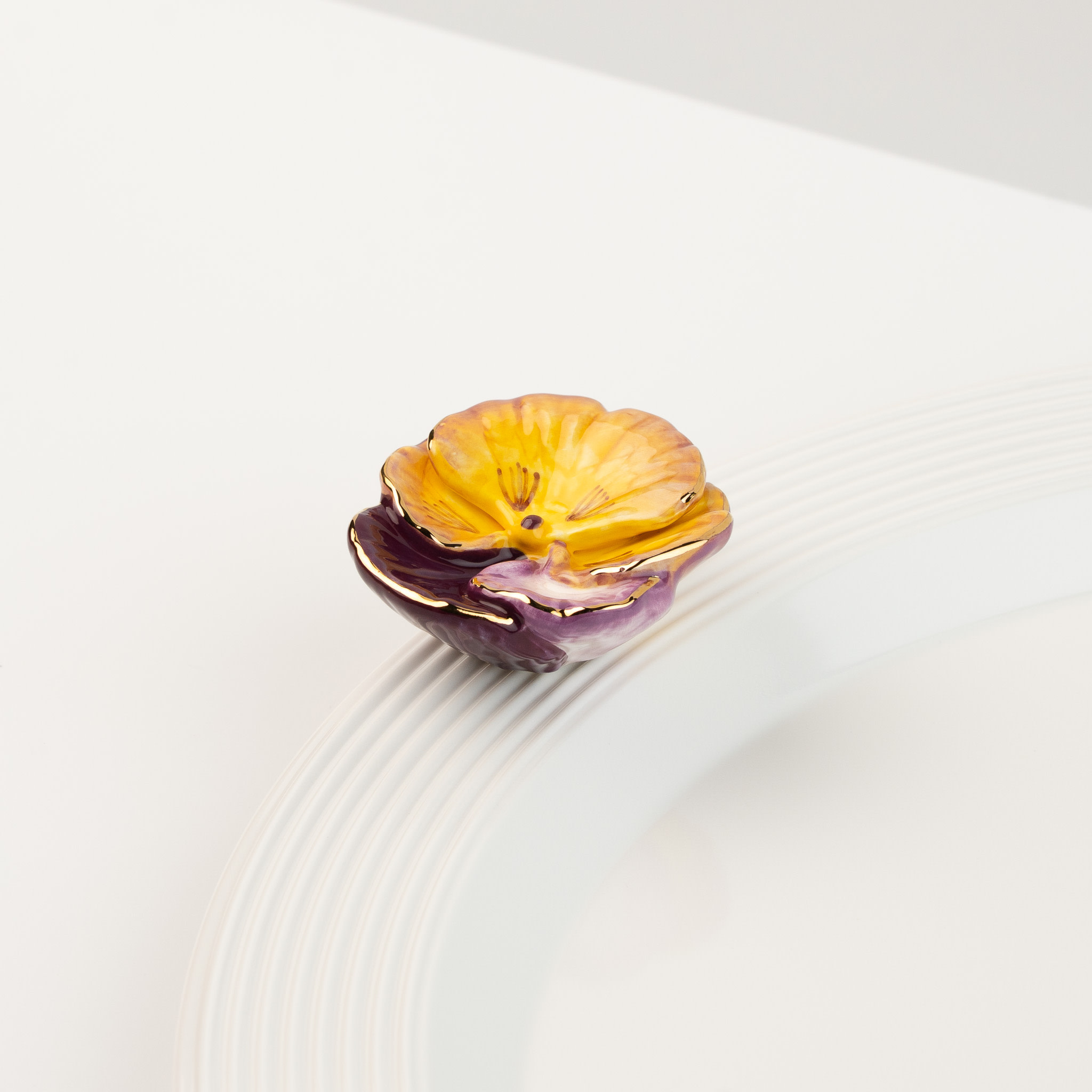 nora fleming pansy pop mini A456 (lavender, yellow, white pansy)