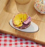 nora fleming pansy pop mini A456 (lavender, yellow, white pansy)