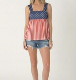 Patriotic American Flag Babydoll Tank Top
