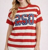 4th of July Stripe Top with 250 Year Patch