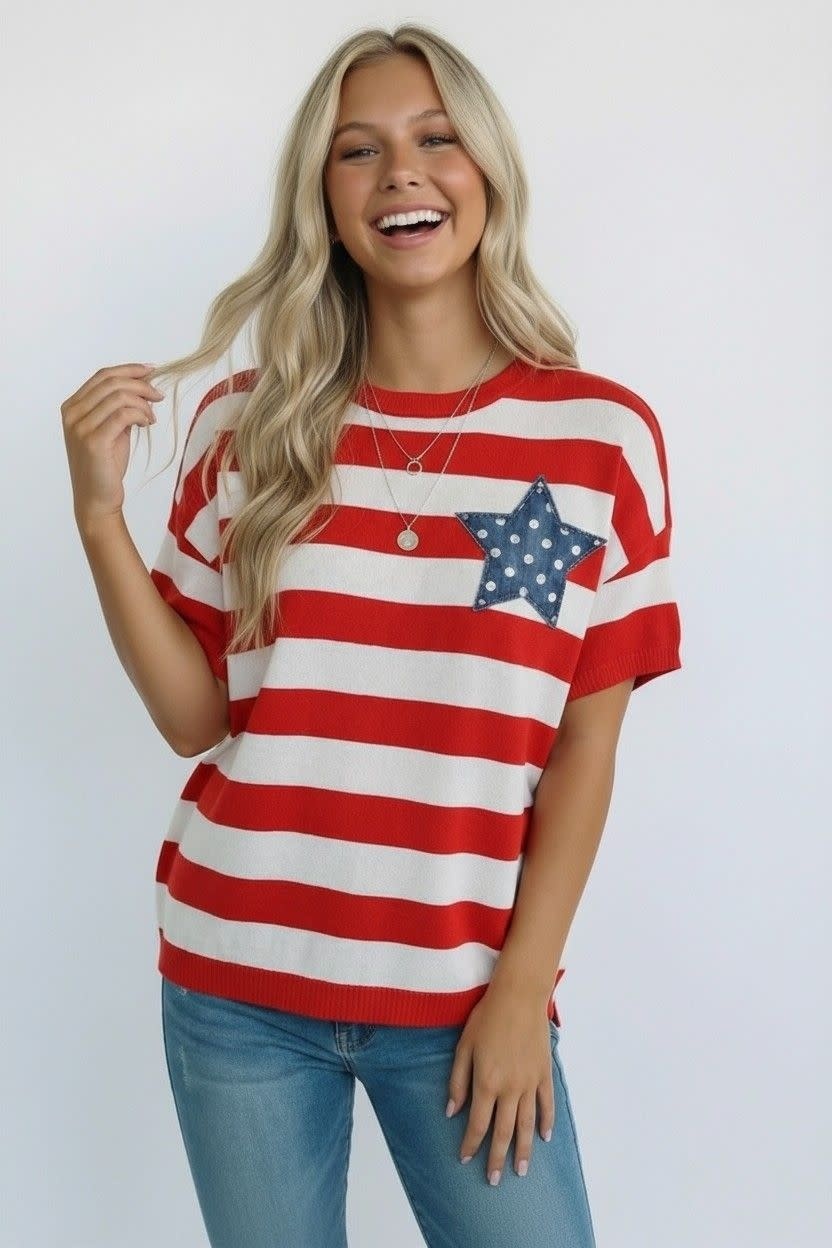 4th of July Star Stripe Tee