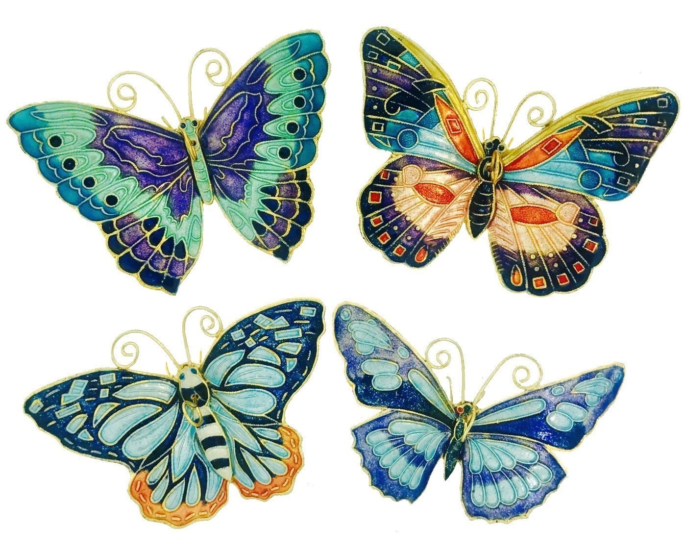FLEURISH Cloisonne Butterfly Magnet (blues-various)