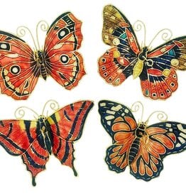 FLEURISH Cloisonne Butterfly Hanging Ornament (orange-various)