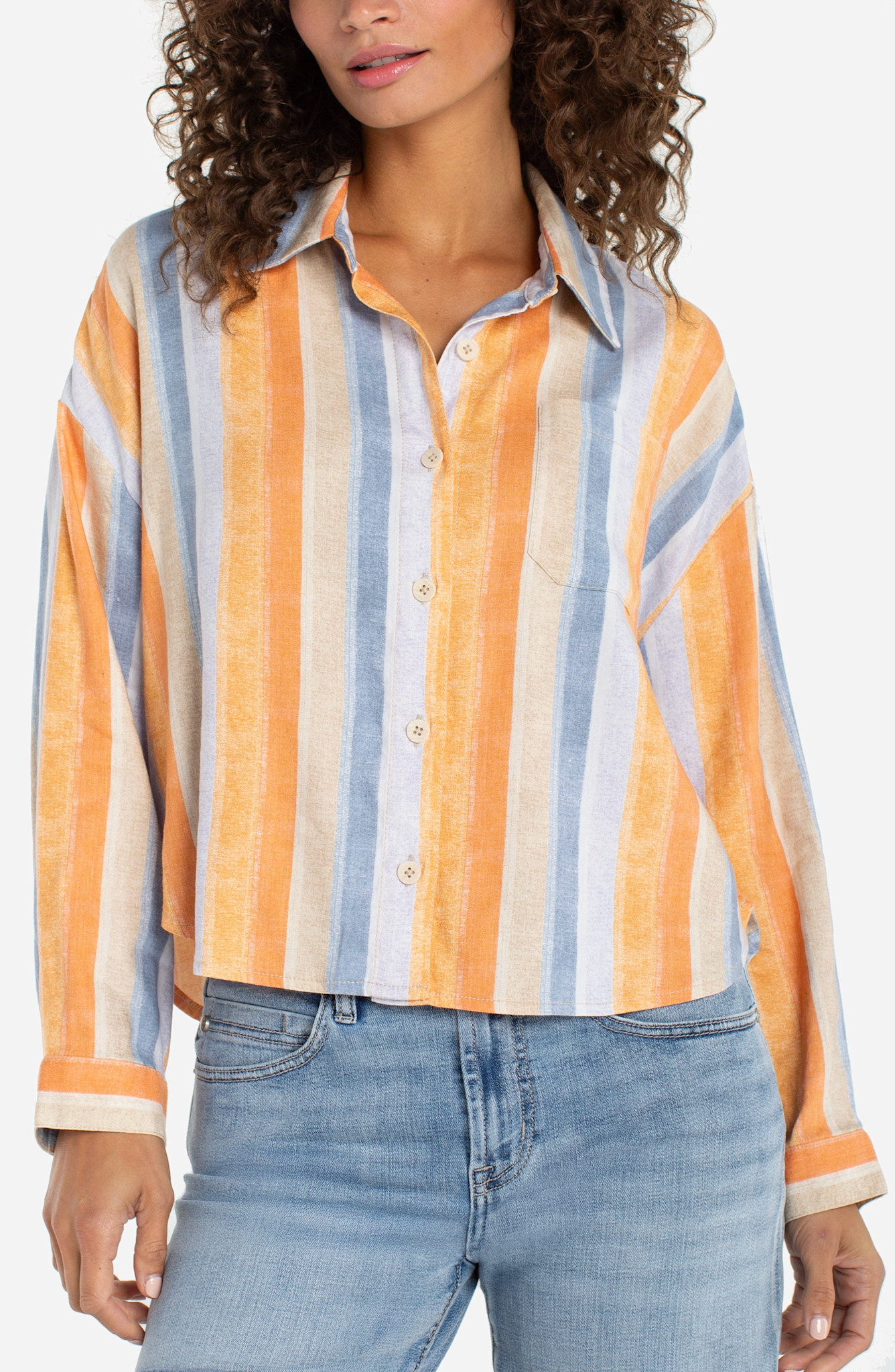 Liverpool Los Angeles long sleeve relaxed button down shirt