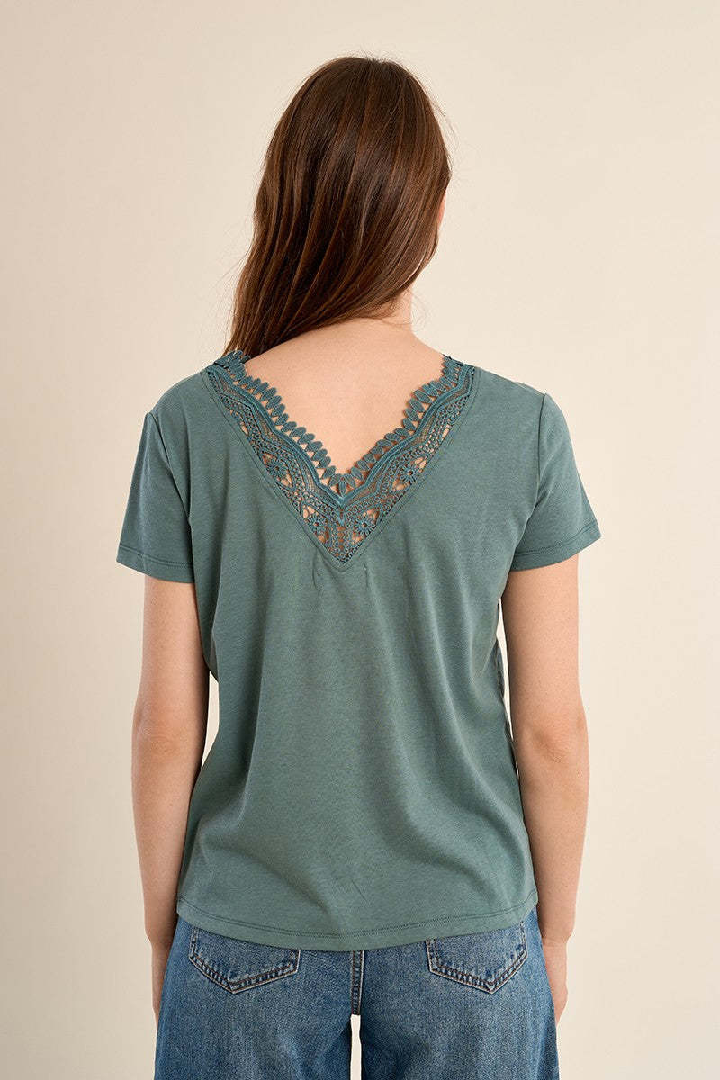 Molly Bracken Sage Green Ladies Knitted Tee