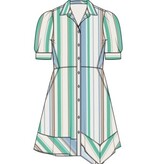 Liverpool Los Angeles short sleeve raglan asymmetrical hem woven shirt dress