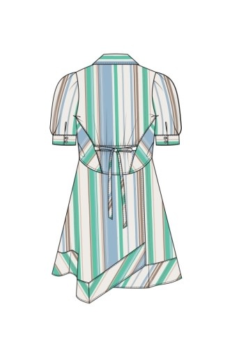 Liverpool Los Angeles short sleeve raglan asymmetrical hem woven shirt dress