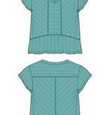 Liverpool Los Angeles short sleeve v neck knit top w/ miter detail