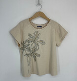 Democracy Soft Linen Multi Scalloped Scoop-Neck Embroidered Boyfriend Tee