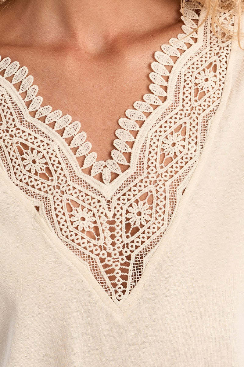 Molly Bracken Cream Ladies Knitted Tee