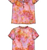 Liverpool Los Angeles flutter sleeve popover woven blouse w/ ruffl