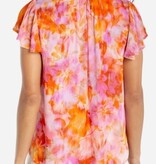 Liverpool Los Angeles flutter sleeve popover woven blouse w/ ruffl