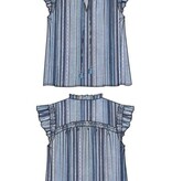 Liverpool Los Angeles flutter sleeve ruffled woven top