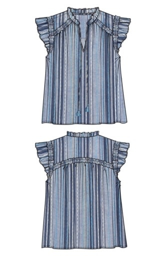 Liverpool Los Angeles flutter sleeve ruffled woven top