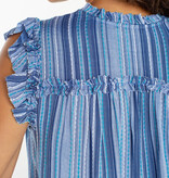 Liverpool Los Angeles flutter sleeve ruffled woven top