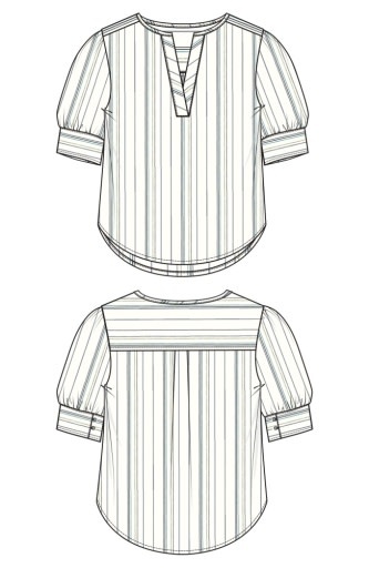 Liverpool Los Angeles short sleeve popover woven top