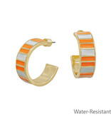 Meghan Browne Style Orange White Rody Earrings