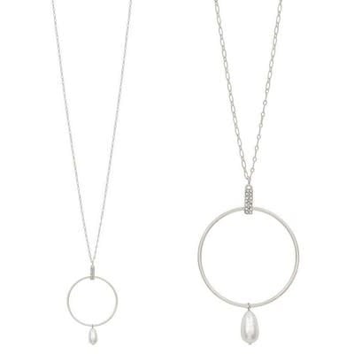 Meghan Browne Style Silver Pearl Danica Necklace