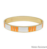 Meghan Browne Style Orange White Kody Bangle Bracelet