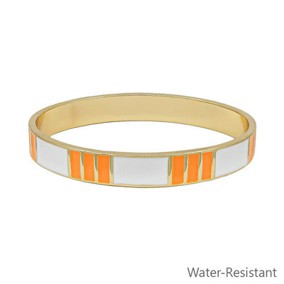 Meghan Browne Style Orange White Kody Bangle Bracelet