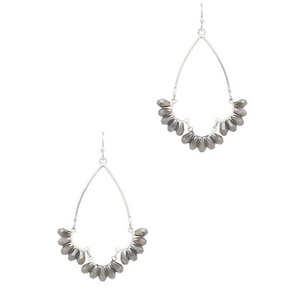 Meghan Browne Style Silver Gray Navi Earrings