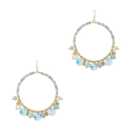 Meghan Browne Style Blue Multi Olive Earrings