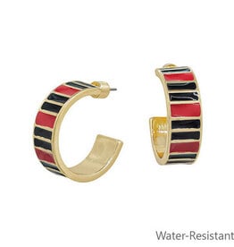 Meghan Browne Style Red Black Rody Earrings
