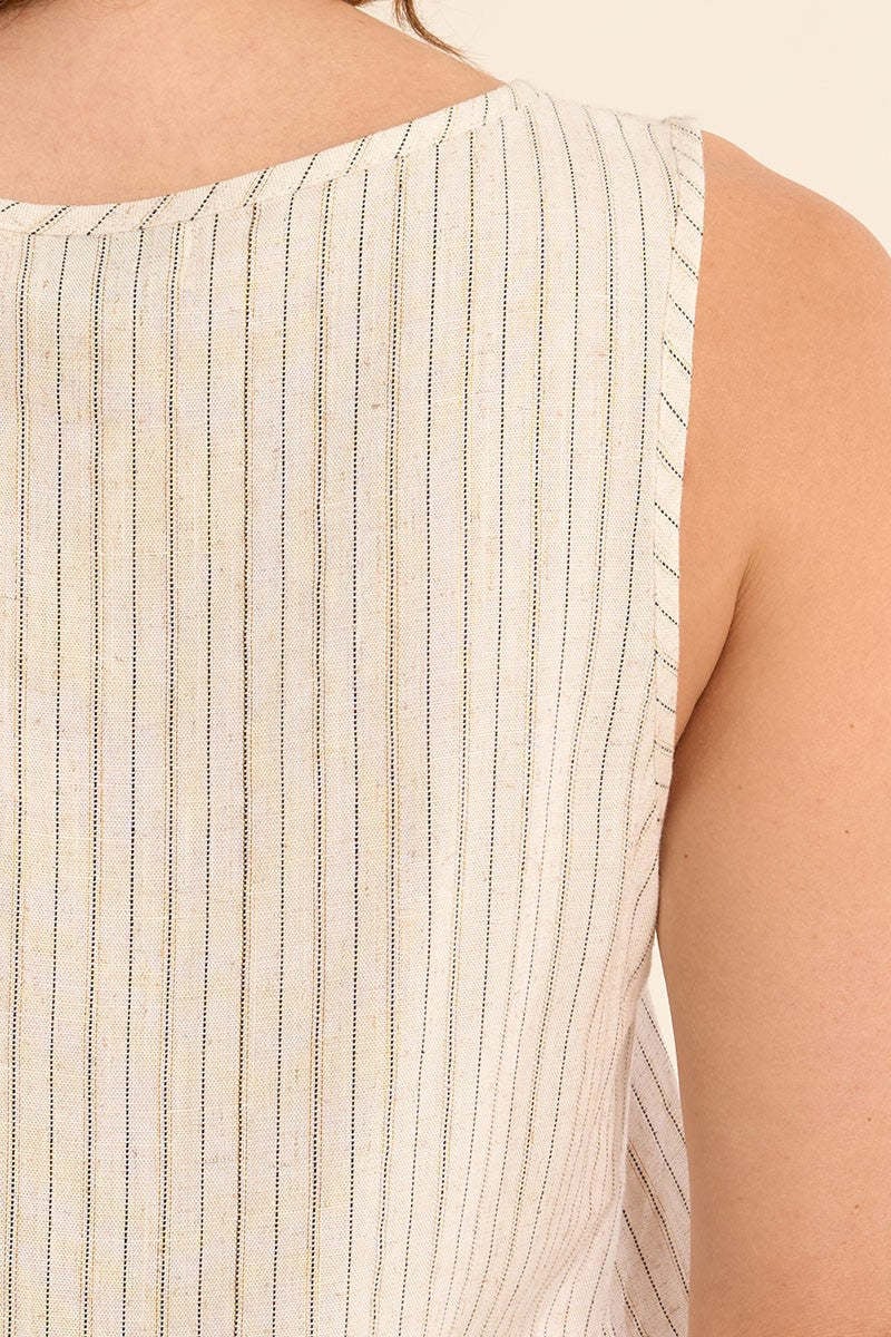 Molly Bracken Light Beige Ladies Woven Top