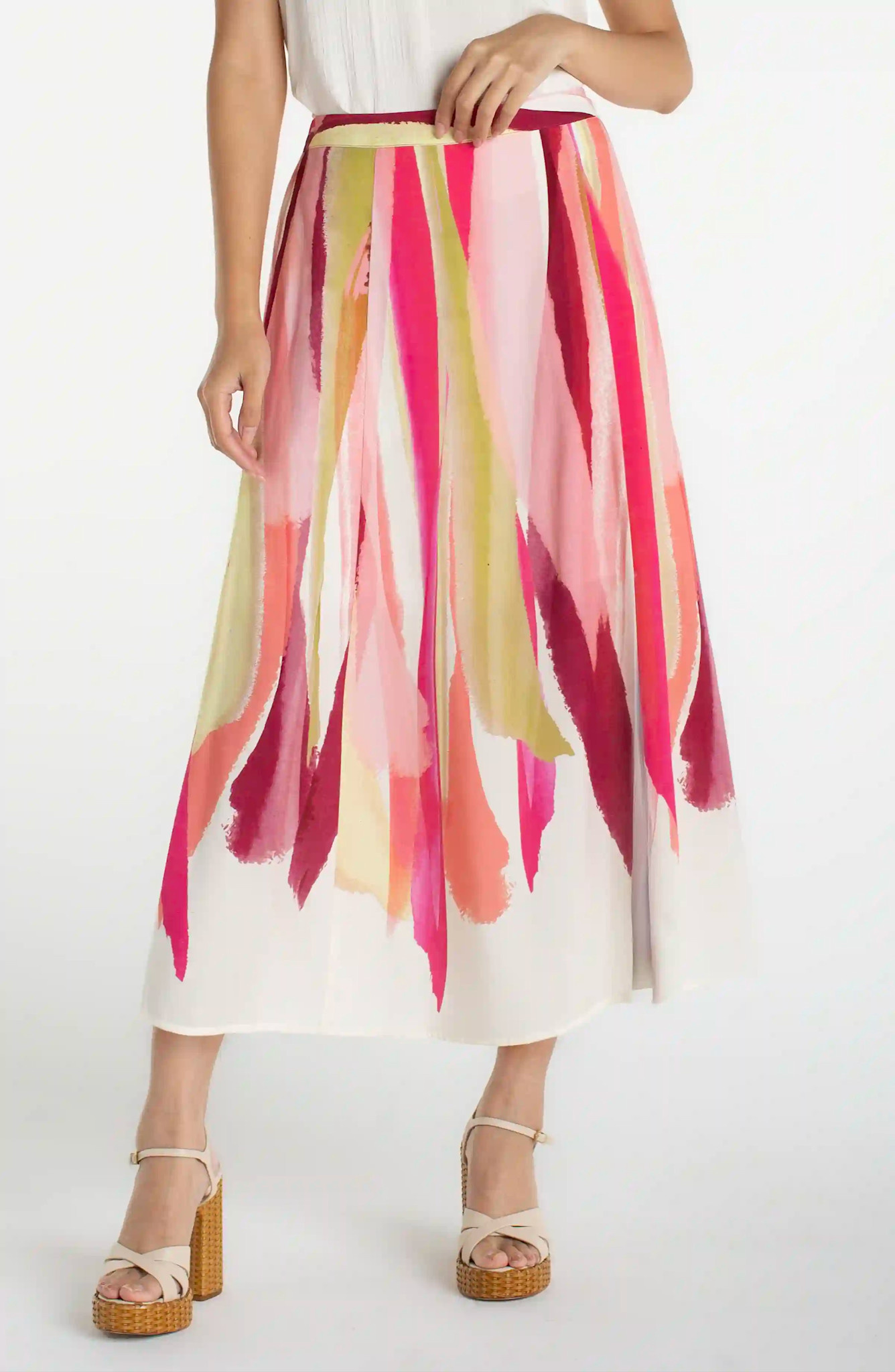 Liverpool Los Angeles pull on woven maxi skirt