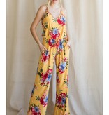 Jodifl Yellow Floral Print Jumpsuit