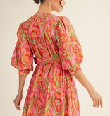 Jodifl Multi Button Down Geo Floral Dress