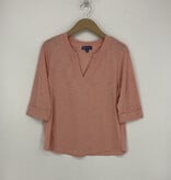 Democracy Papaya Shirt Tail Hem Knit Top