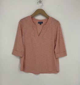 Democracy Papaya Shirt Tail Hem Knit Top