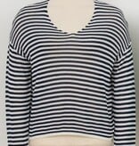Molly Bracken Offwhite/Navy Ladies Knitted Sweater