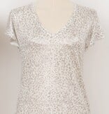 Molly Bracken Metallic Animal Print V-Neck Top