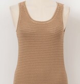 Molly Bracken Beige Ladies Knitted Tank Top (crochet knit tank)