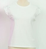 Molly Bracken Offwhite Ladies Knitted Tee (eyelet cap sleeve)
