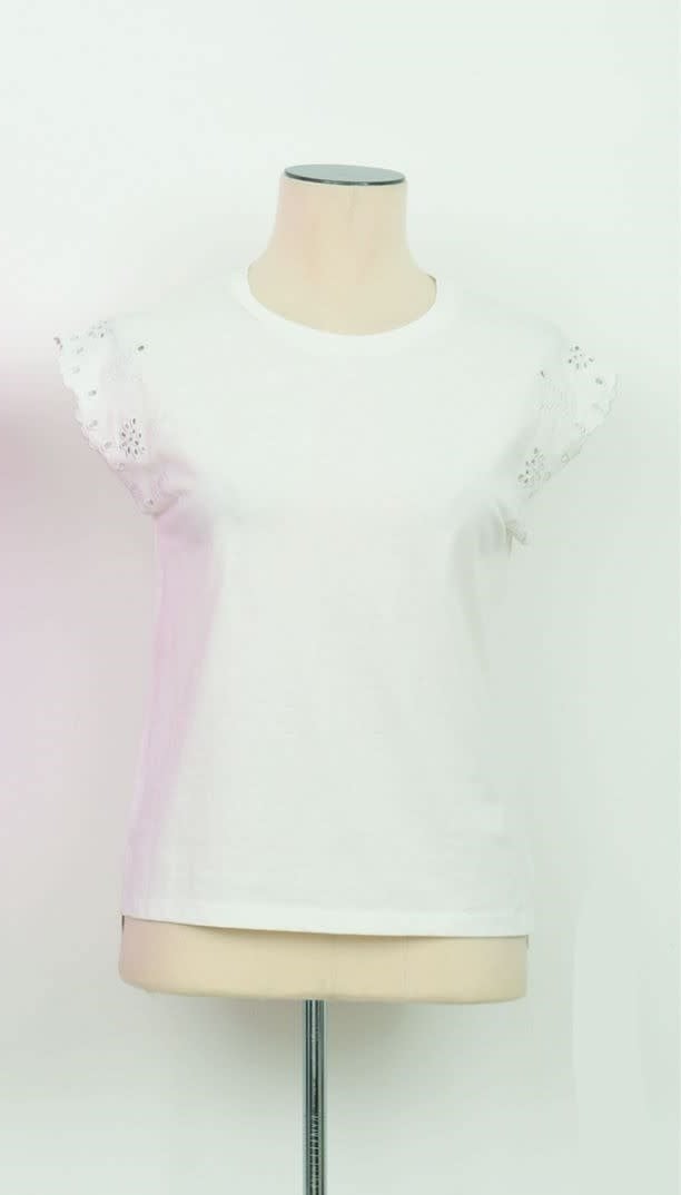 Molly Bracken Offwhite Ladies Knitted Tee