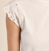 Molly Bracken Offwhite Ladies Knitted Tee (eyelet cap sleeve)