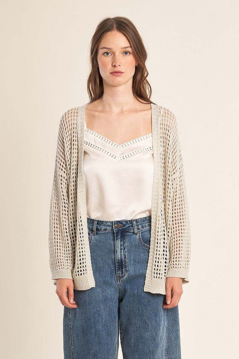Molly Bracken Silver Ladies Knitted Cardigan