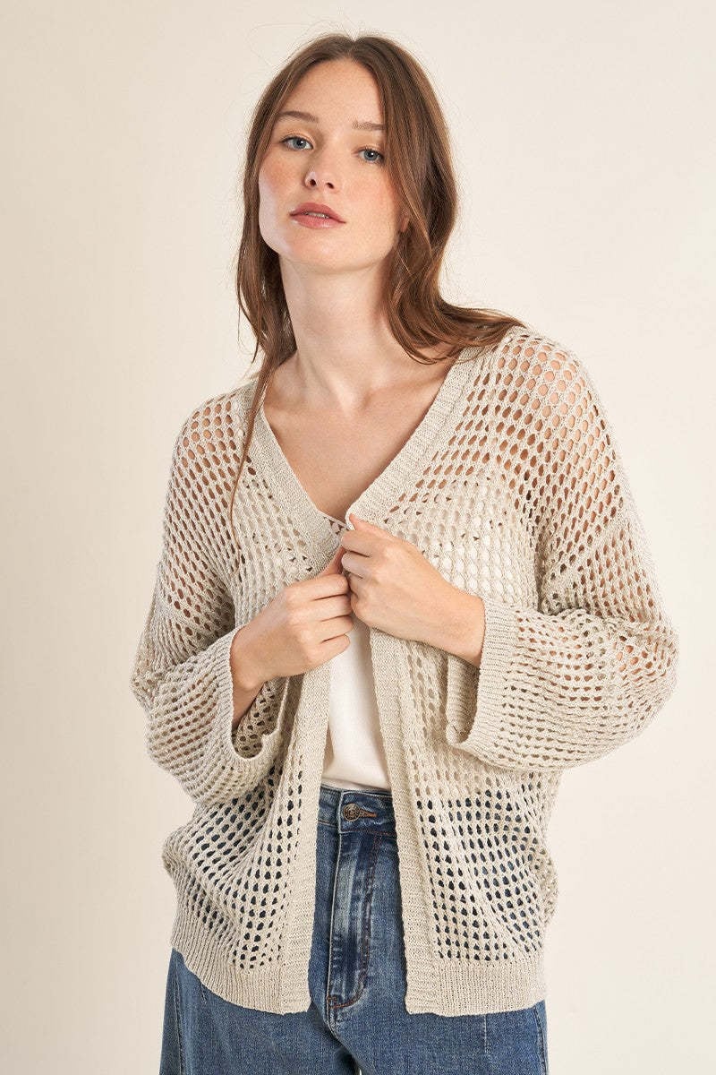 Molly Bracken Silver Ladies Knitted Cardigan